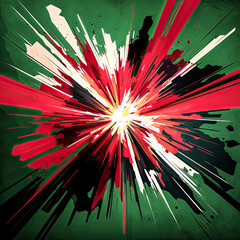 The colors of red and green were explosively combined - generative ai.