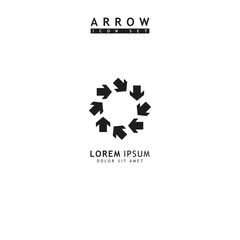 Modern simple arrows vector illustration isolated on white background	