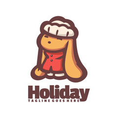 Holiday Dog Logo Vector
