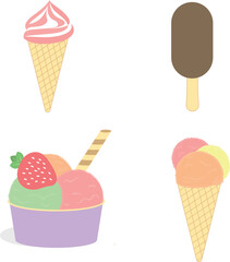 Ice cream vector illustrations