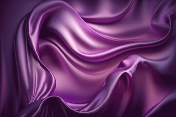 Fototapeta premium Purple Silk Satin background. Soft wavy folds. Shiny silky fabric. Dark teal color elegant background for designer. Curtain. Drapery. anniversary, celebrate