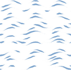 Seamless Wave Stripe Pattern, Water vector background. curve brush stroke, curly paint lines, watercolor illustration