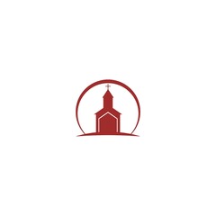 Church logo illustration template flat design isolated on white background