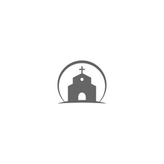 Church logo illustration template flat design isolated on white background