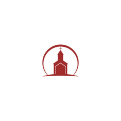 Church logo illustration template flat design isolated on white background
