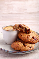 Rye, cranberry, chocolate chunks cookies