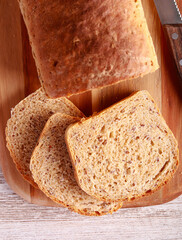 Whole wheat and flax bread