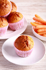 Homemade sweet carrot muffins