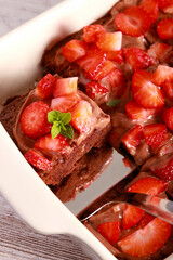 Chocolate cake with strawberry