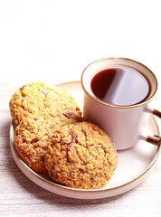Oatmeal cookies with chocolate chunks and nuts