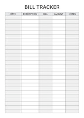 Bill Tracker Planner