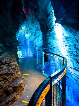Cascata del Varone.Riva del Garda. Waterfall Varone cave park near Lake Garda. Trentino Alto Adige, Italy.