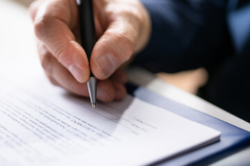 Lawyer Signing Business Contract Legal Document