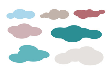 Set of colorful vector backgrounds in the shape of a liquid of random shapes.Vector illustration isolated on a white background.