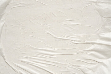 White blank crumpled and creased paper poster texture background