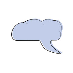 Thought cloud vector outline. White background.
