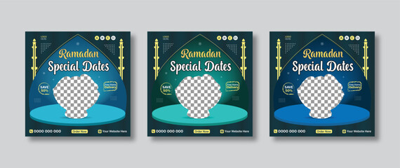 Ramadan date fruits or food menu sales on social media and Instagram Post web banner template design