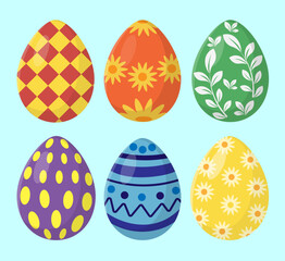 A set of colorful Easter eggs. Vector illustration