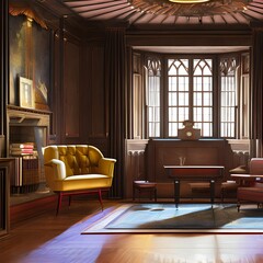 a room with a daybed and a reading nook 