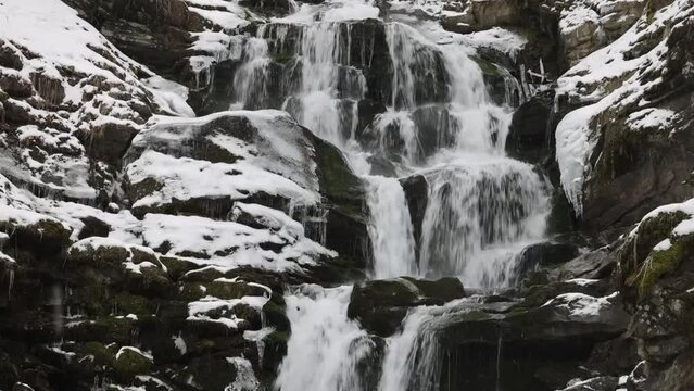 waterfall "Whisper" in "Pylypets" village, Carpathian mountains, Ukraine
