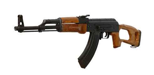 ak-47 military rifle on transparent background