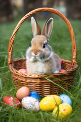 easter bunny in basket