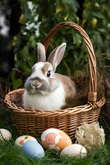 easter bunny in basket