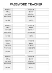 Password Tracker Planner