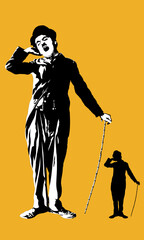 Charlie Chaplin Poster - obrazy, fototapety, plakaty