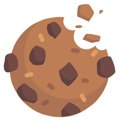 Chocolate chip cookies illustration, bitten cookies, cookies clipart, cookies png