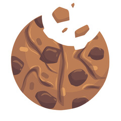 Chocolate chip cookies illustration, bitten cookies, cookies clipart, cookies png
