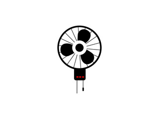 Obraz premium Fan icon on white background. Vector illustration. Electric Fan icon. Desk air electric fan. The symbol of colorful air fan. Simple, modern flat vector illustration for mobile app, website or desktop 