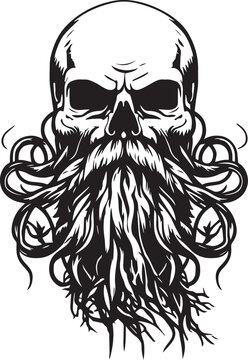 Viking skull with a beard Vector Illustration, SVG