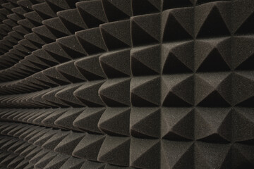 Black Geometric Pyramid Acoustic Foam for Sound Proofing, Studio Recording Room Enhancement...