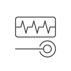 Electrocardiogram test line outline icon