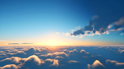 Naklejka premium Clear Sky with clouds painting. It's very beautiful and shining in the morning.
