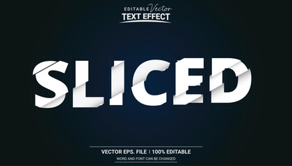 Sliced paper cutout editable vector text effect