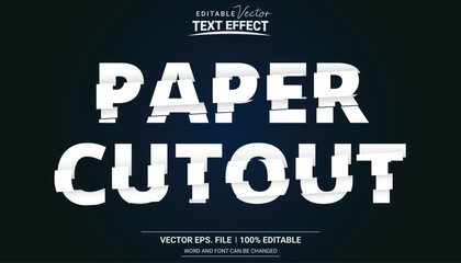 Realistic paper cutout editable vector text effect