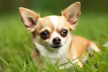 Obraz premium Jerry, the chihuahua, is seen in this portrait. Generative AI