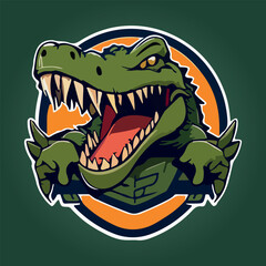 Alligator mascot vector illustration with isolated background
