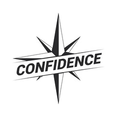Confidence Concept, Compass Isolated Vector Illustration