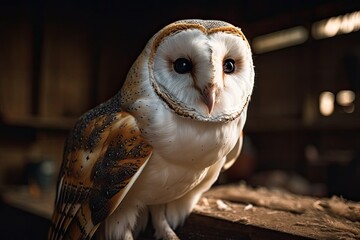 Background Stone Barn Owl. Generative AI
