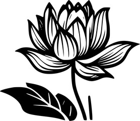 Lotus Flower - Minimalist and Flat Logo - Vector illustration