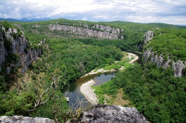 Fototapeta na wymiar Gorges of the Chassezac in Ardeche in France, Europe