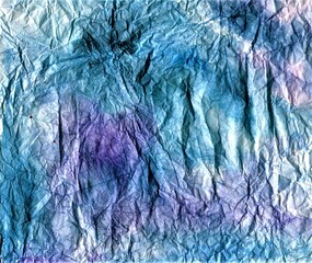 Abstract watercolor background, blue and purple watercolor abstract painting on crumped paper