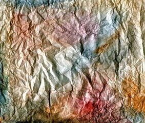 Abstract watercolor background crumped multicolored paper texture