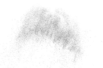 Distressed black texture. Dark grainy texture on white background. Dust overlay textured. Grain noise particles. Rusted white effect. Grunge design elements. Vector illustration, EPS 10.