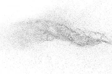 Distressed black texture. Dark grainy texture on white background. Dust overlay textured. Grain noise particles. Rusted white effect. Grunge design elements. Vector illustration, EPS 10.