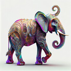 Obraz premium Abstract colorful elephant. Generative AI
