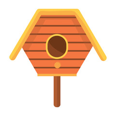 Bird house on white background